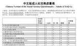 Chinese Version of the Social Anxiety Questionnaire – Adults (CSAQ-A) ​​